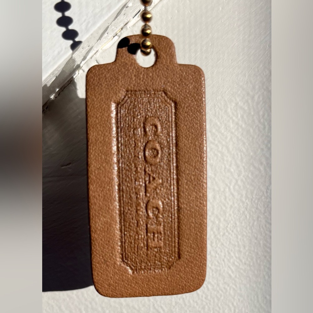 Coach one sided leatherware hang tag vintage putty